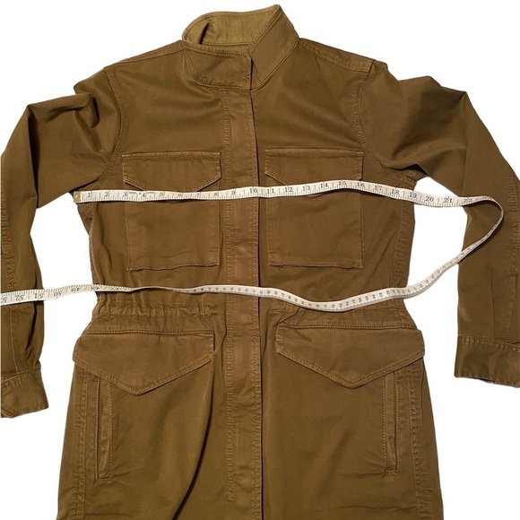 Lucky Brand military jacket olive green adjustable tie waist like new Small - Picture 8 of 9